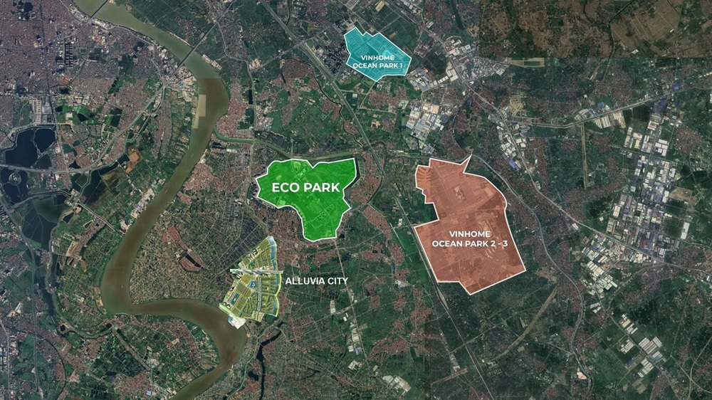 Vị trí chiến lược của Alluvia City Văn Giang