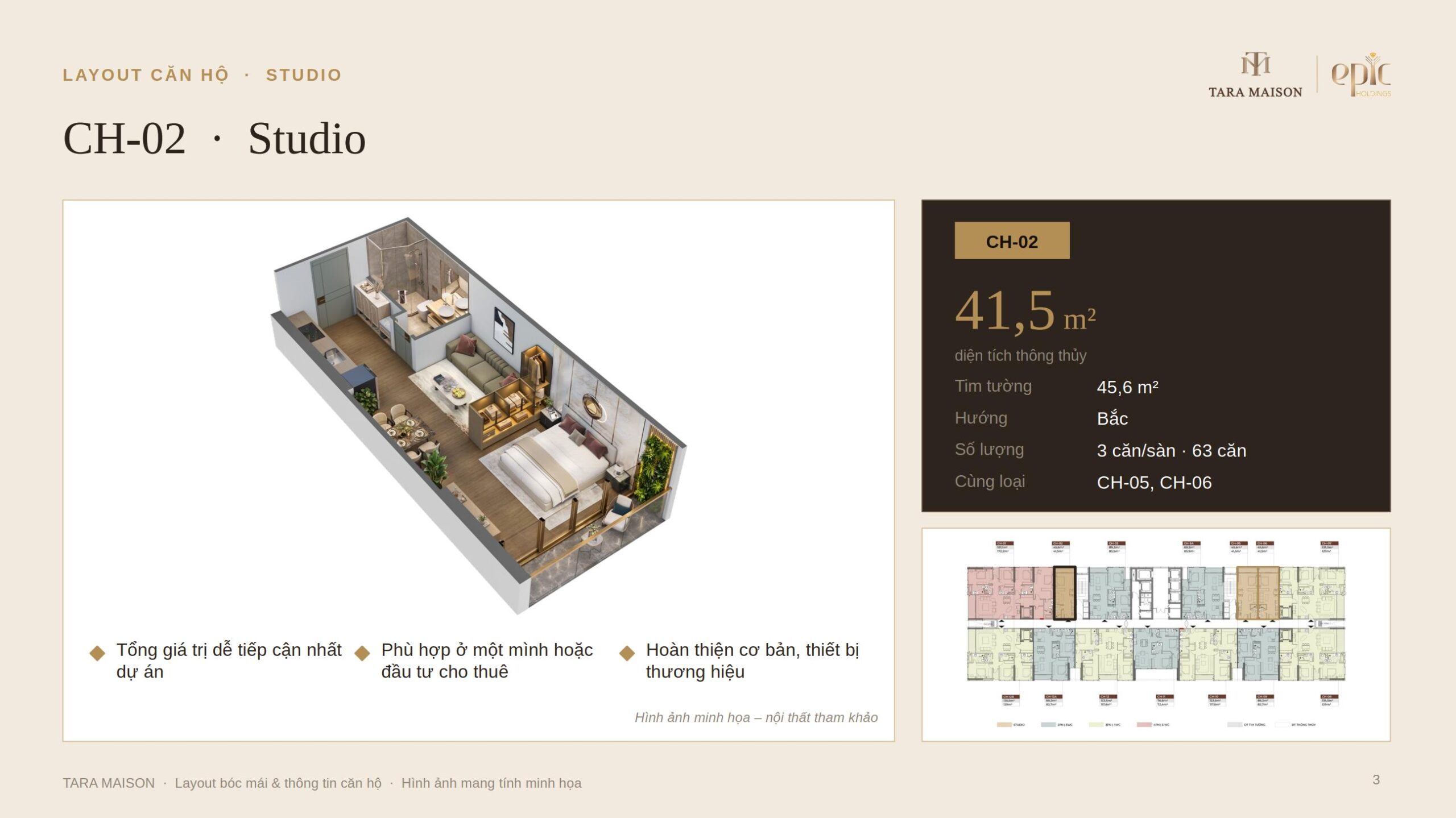 Căn hộ Studio Tara Maison
